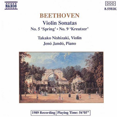 the album cover for TAKAKO NISHIZAKI - Violin Sonatas 24 "Spring" & 47 "Kreutzer"