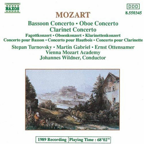 the album cover for Vienna Mozart Academy - Concertos for Bassoon, Oboe & Clarinet