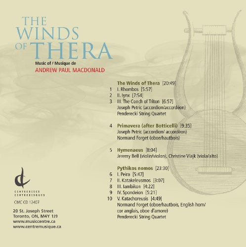 the album cover for Mac Andrew Donald Paul - Winds of Thera