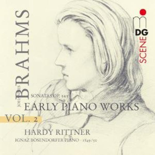 the album cover for Brahms / Rittner - Early Piano Works 2: Sonatas Op 1 & 5
