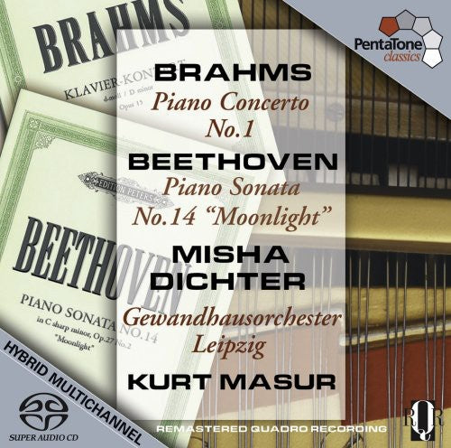the album cover for Brahms/Beethoven - Piano Concerto No. 1 / Sonata No. 14
