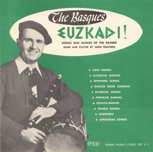 the album cover for Juan Oñatibia - Songs and Dances of the Basque (Euzkadi)