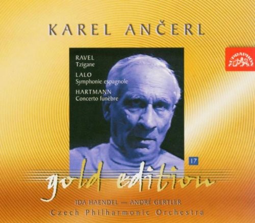 the album cover for Andre Gertler - Ancerl Gold Edition 17: Tzigane / Symphonie Espagn