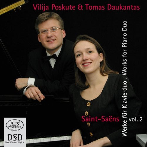 the album cover for Saint-Saens / Poskute / Daukantas - Works for Piano Duo 2