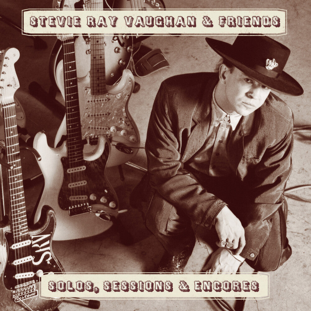 the album cover for Stevie Ray Vaughan - Solos, Sessions and Encores