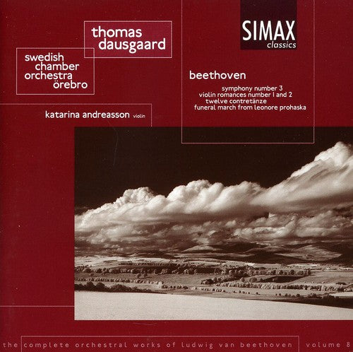 the album cover for K Riisager - Comp Orchestral Works 8: Sym 3 / Romances 1&2