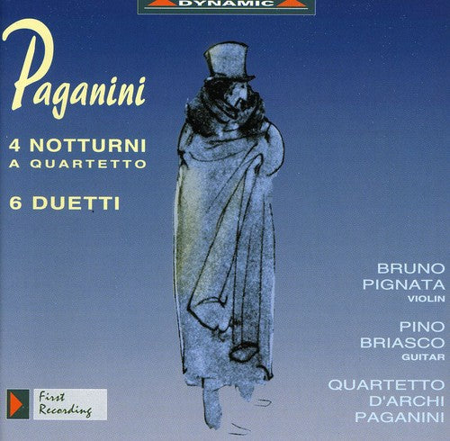 the album cover for Paganini String Quartet - 6 Duets for Violin & Guitar / 4 Notturni a Quart