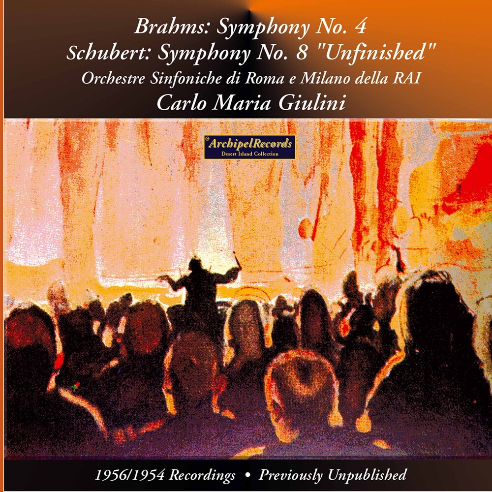 the album cover for Brahms / Schubert / Sinfonia Milano Rai / Giulini - Symphony 4 & 8