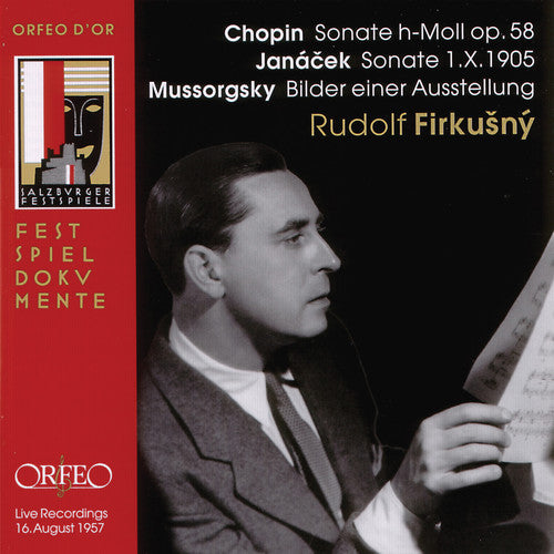 the album cover for Rudolf Firkušný - Sonatas / Pictures at An Exhibition