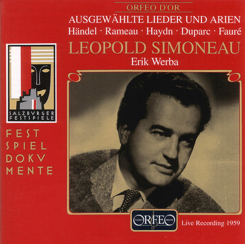 the album cover for Leopold Simoneau - Songs: Salzburger Liederabend