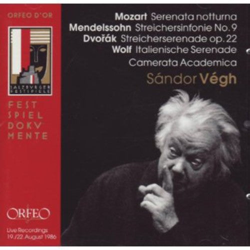 the album cover for Mozart / Mendelssohn / Dvorak / Wolf / Vegh - Serenade in D Major / String Symphony