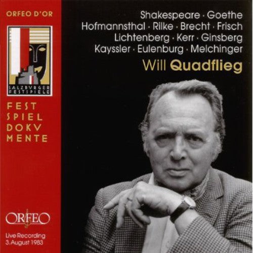 the album cover for Shakespeare / Hofmannsthal / Will Quadflieg - Der Schauspieler Im Spiegel Der Dichtung