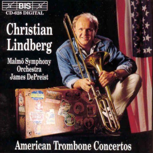 the album cover for CHRISTIAN LINDBERG - American Trombone Concertos