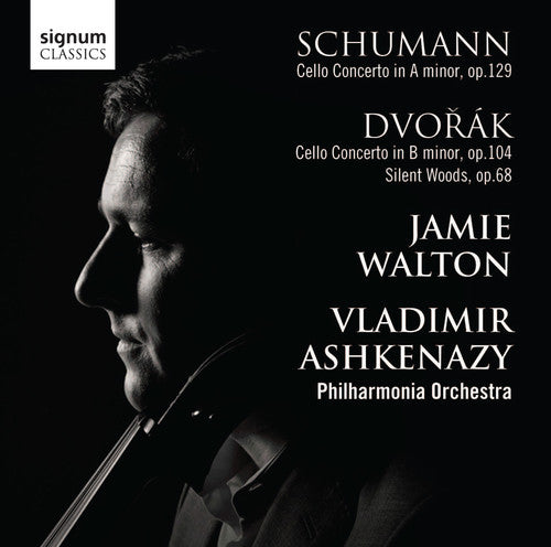 the album cover for Jamie Walton - Cello Cto in A minor Op 129 / Cello Cto in B minor
