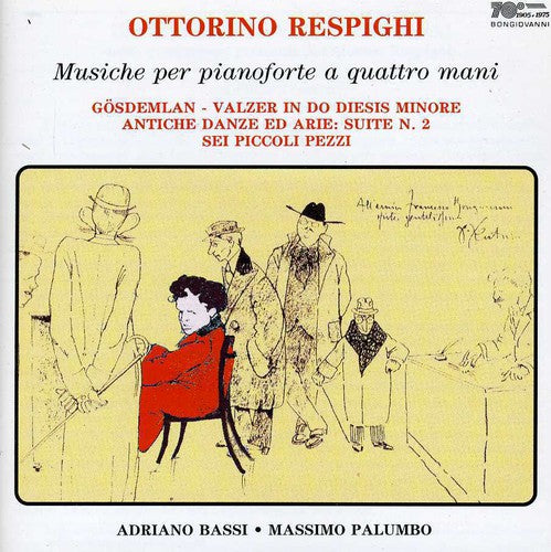 the album cover for Adriano Bassi - Music for Piano 4 Hands