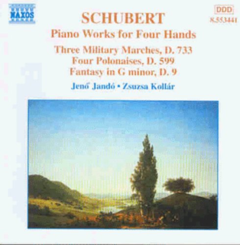 the album cover for Jenő Jandó - Piano Works for 4 Hands / Three Military Marches