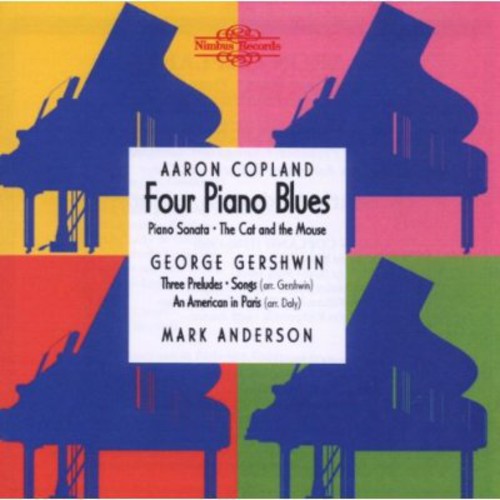 the album cover for Mark Anderson - Four Piano Blues