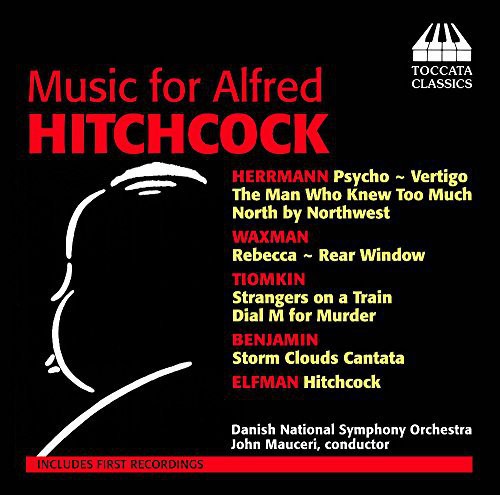 the album cover for Hermann / Waxman / Tiomkin - Music for Alfred Hitchcock