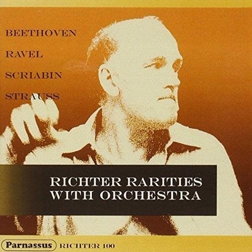 the album cover for Richter / Beethoven / Ravel / Scriabin / Strauss - Richter Rarities with Orchestra