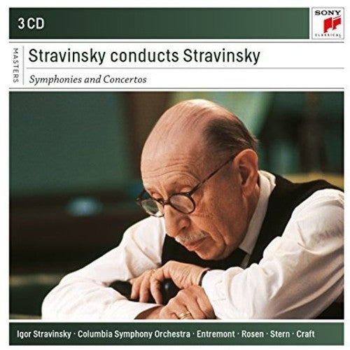 the album cover for Stravinsky - Igor Stravinsky conducts Stravinsky - Symphonies & Concertos