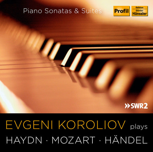 the album cover for Haydn / Evgeni Koroliov - Evgeni Koroliov plays Haydn, Mozart & Handel