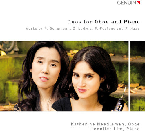 the album cover for Haas / Needleman / Lim - Duos for Oboe & Piano