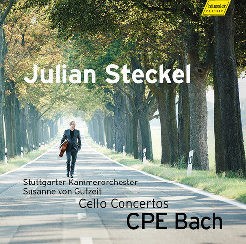 the album cover for C Bach .P.E. / Steckel,Julian / Gutzeit,Susanne - Cello Concertos