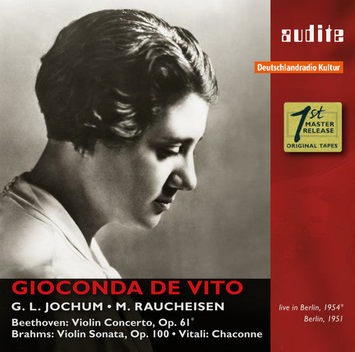 the album cover for GIOCONDA DE VITO - Gioconda De Vito Plays Beethoven Brahms & Vitali
