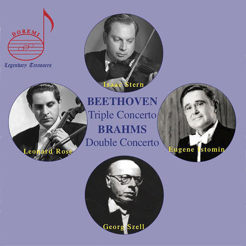 the album cover for Beethoven / Isaac Stern / Leonard,Rose - Triple Concerto / Brahms: Double Concerto