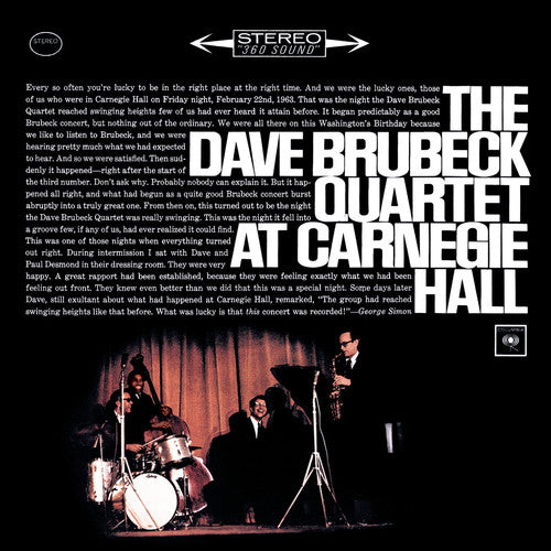 the album cover for The Dave Brubeck Quartet - At Carnegie Hall