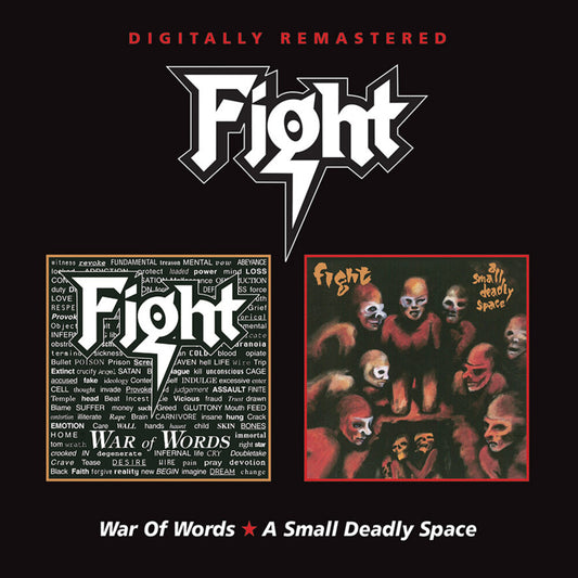 the album cover for Fight - War Of Words / A Small Deadly Space / Mutations
