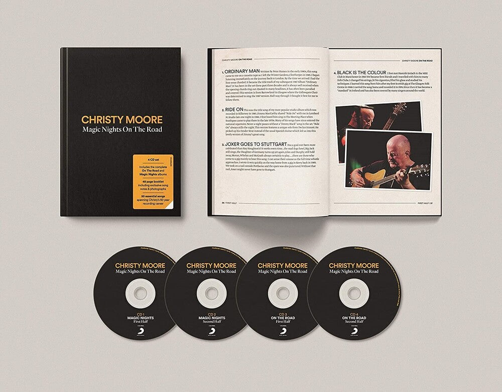 the album cover for Christy Moore - Magic Nights + On The Road