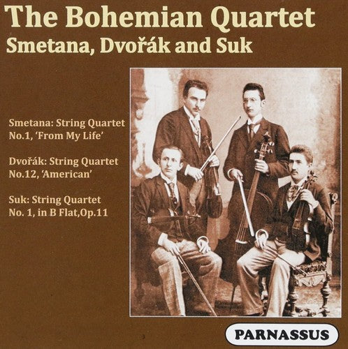 the album cover for Bohemian String Quartet - The Bohemian String Quartet Plays Smetana Dvorak and Suk