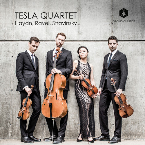 the album cover for Haydn / Tesla Quartet - Tesla Quartet Plays