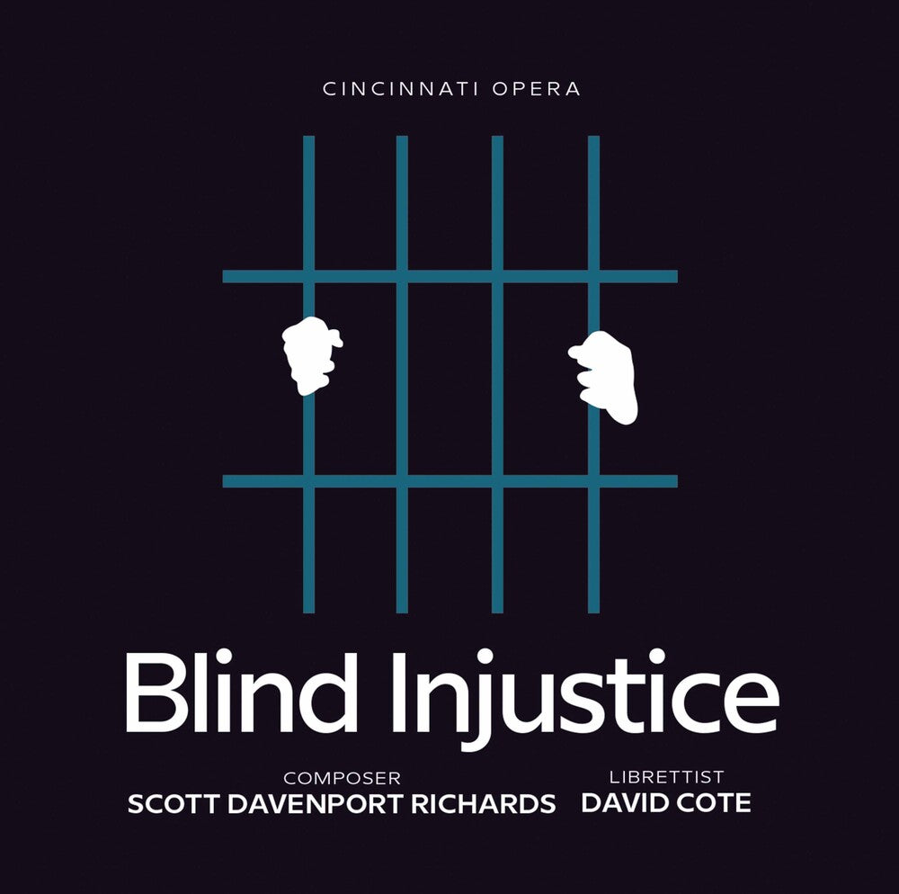 the album cover for Richards / Cincinnati Opera - Blind Injustice