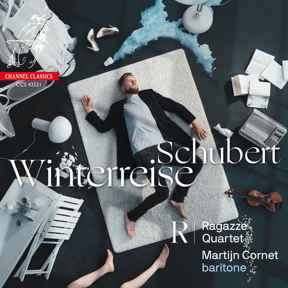 the album cover for Martijn Cornet / Ragazze Quartet - Schubert: Winterreise (Arr. Wim ten Have)