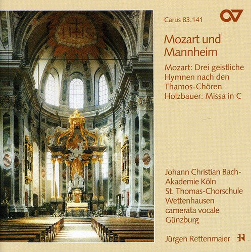 the album cover for Mozart/Mannheim - Mass in C / 3 Sacred Hymns