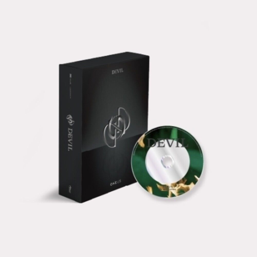 the album cover for Oneus - Devil (Black Version) (incl. 142pg Photobook, 16pg Lyrics Book, Hidden Card, Big Photocard + Photocard)