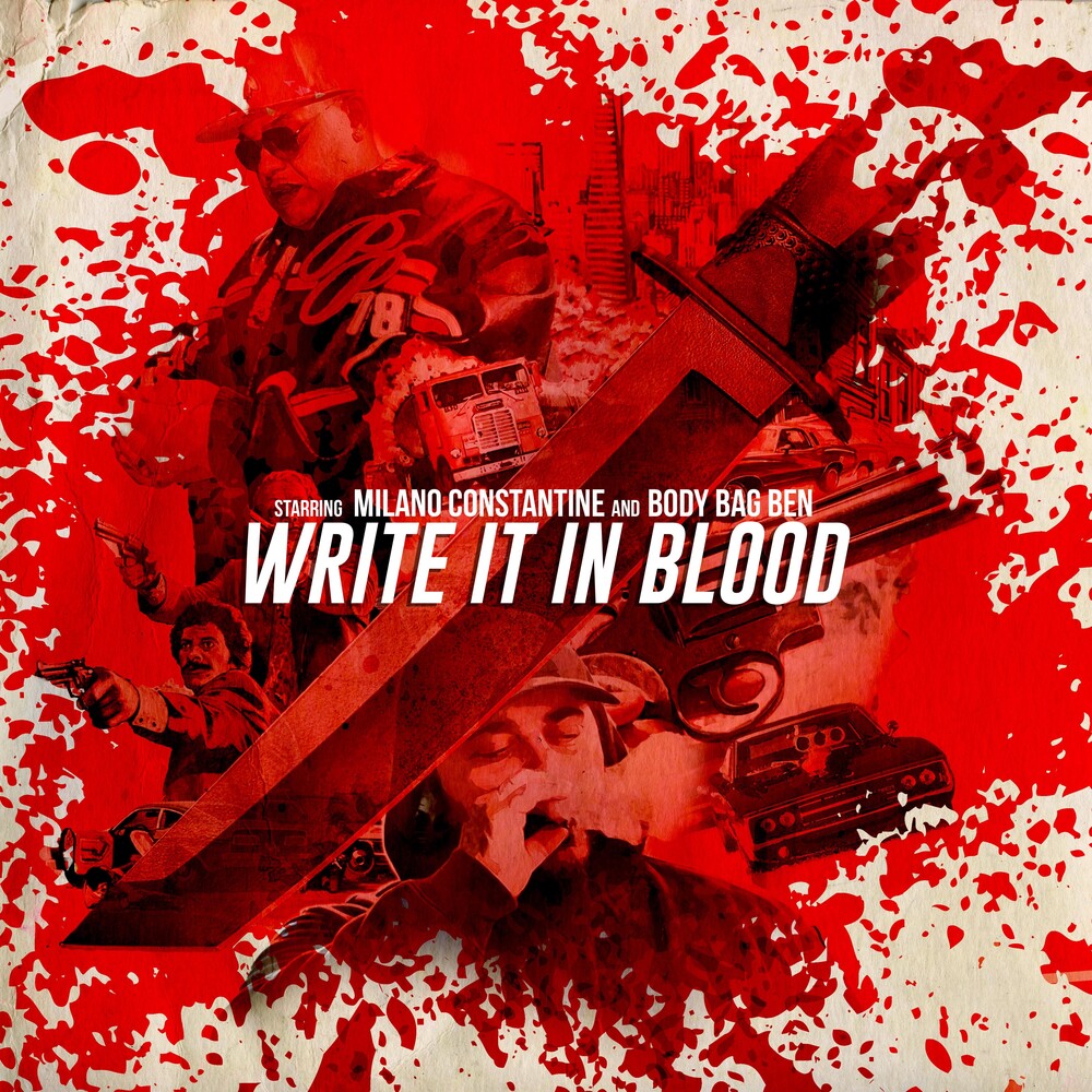 the album cover for Milano Constantine & Body Bag Ben - Write It In Blood