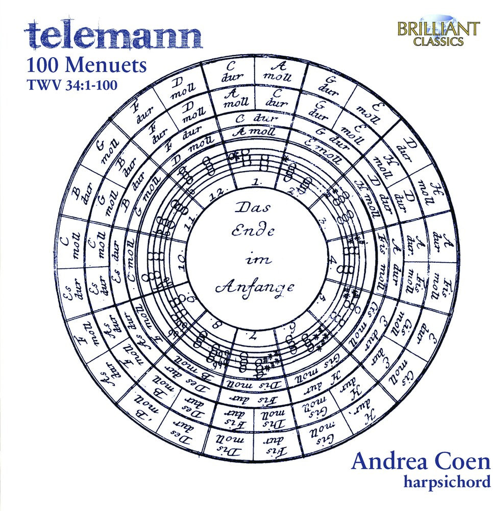 the album cover for Telemann / Coen - 100 Menuets Twv 34 1-100 (2pk)