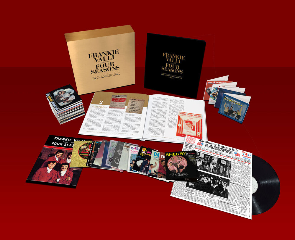 the album cover for Frankie Valli & The 4 Seasons (Box) (Ltd) (Wlp) - Working Our Way Back To You: Ultimate Collection