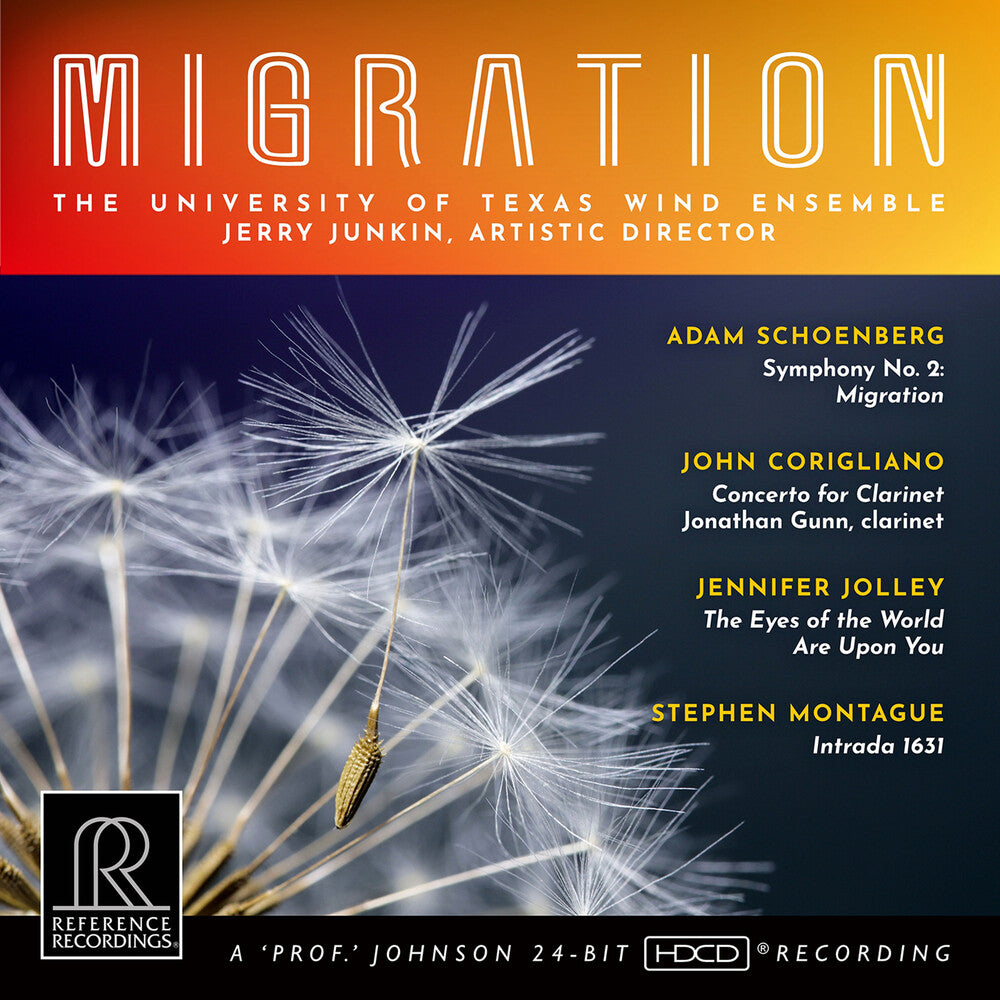 the album cover for Corigliano / University of Texas Wind Ensemble - Migration