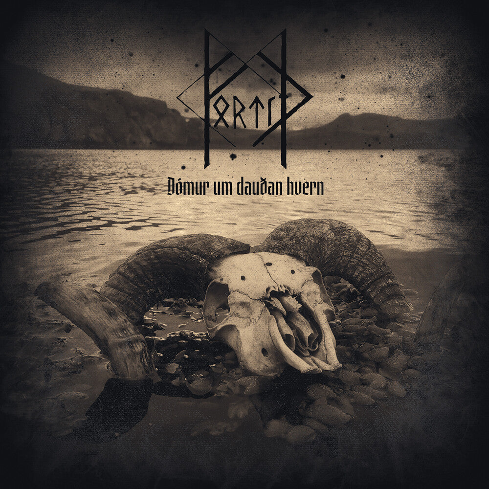 the album cover for Fortid - Domur Um Daudan Hvern