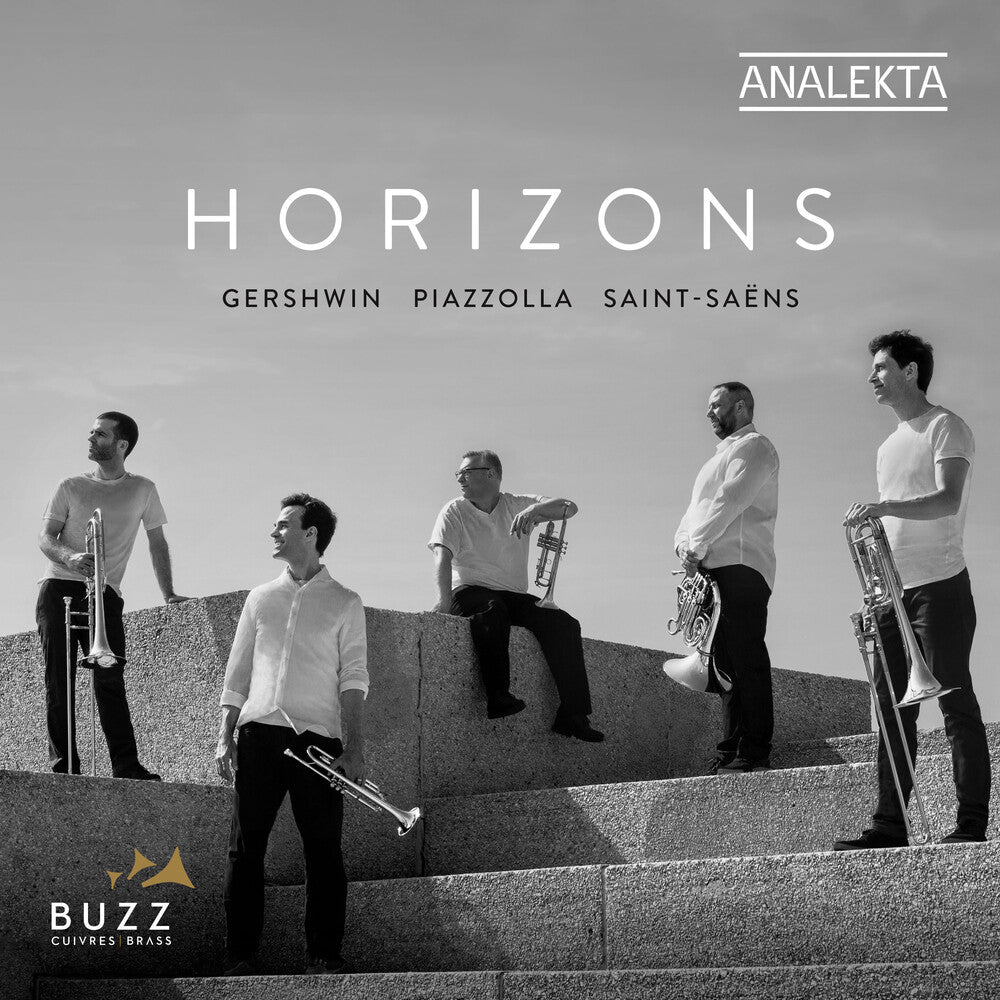 the album cover for Gershwin / Astor Piazzolla / Buzz Cuivres - Gershwin Piazzolla & Saint Saens: Horizons