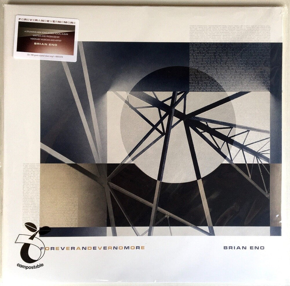 the album cover for Brian Eno - FOREVERANDEVERNOMORE - Limited Exclusive Crystal Clear LP