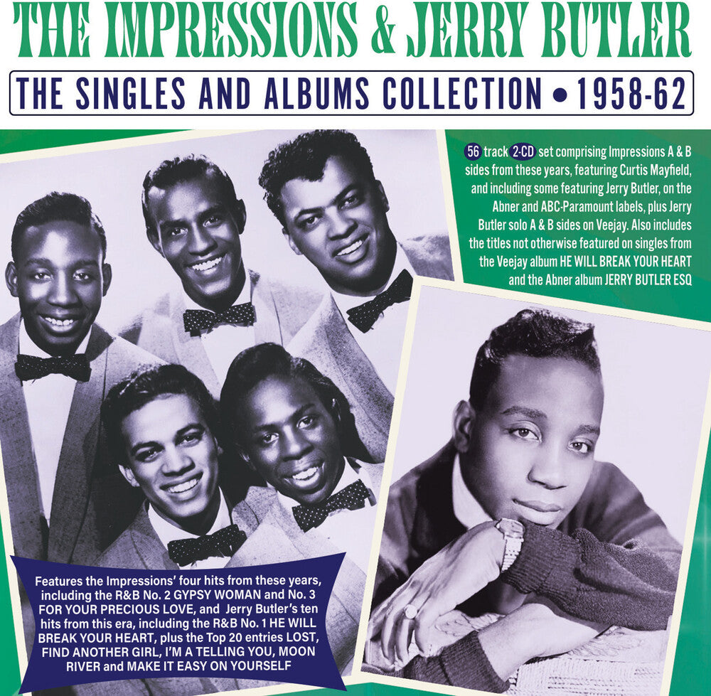 the album cover for Impressions / Jerry Butler - Singles And Albums Collection 1958-62