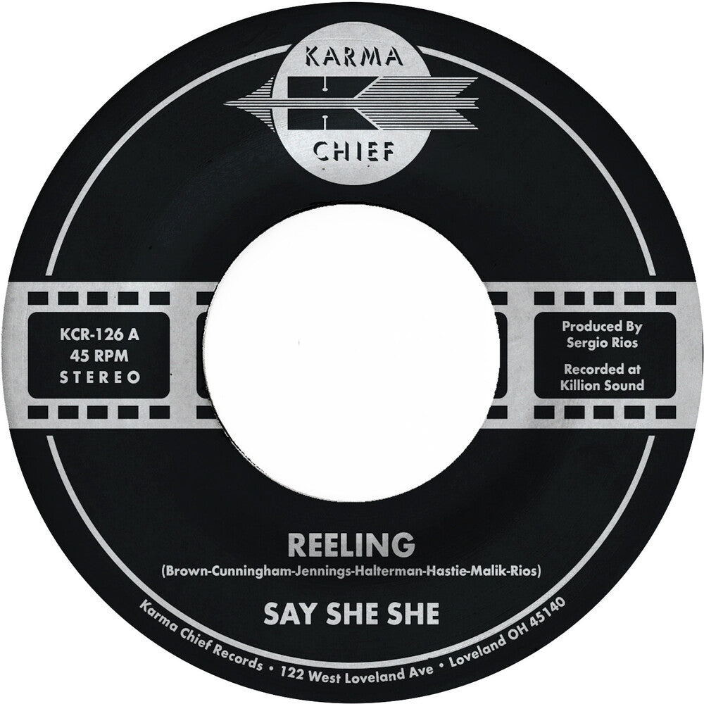 the album cover for Say She She - Reeling / Don't You Dare Stop