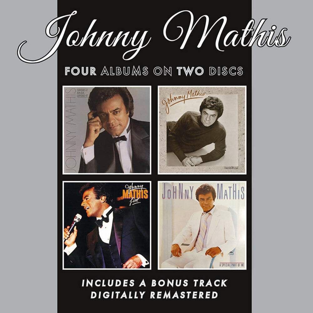 the album cover for Johnny Mathis - Different Kinda Different / Friends In Love / Live