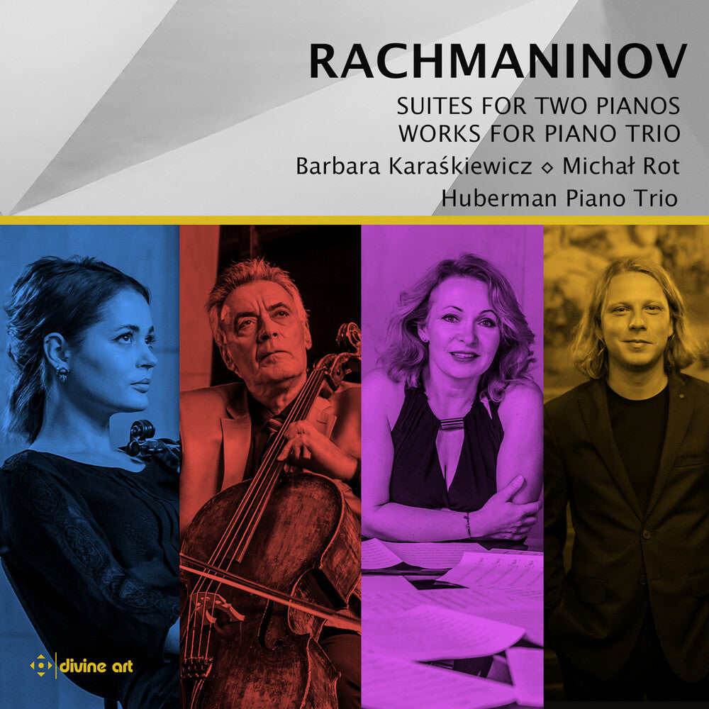 the album cover for Rachmaninoff / Karaskiewicz / Rot - Suites For Two Pianos Music For Piano Trio