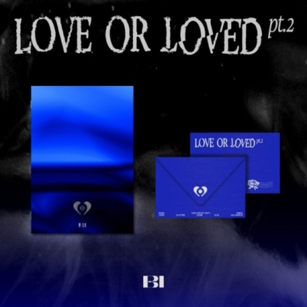 the album cover for B.I - Love or Loved, Pt. 2 - Photobook Version - incl. Photobook, Graphics Sticker, Folded Poster Envelope, Dear. ID + Photocard [Impo